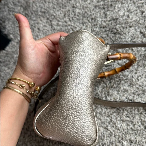 Gucci Metallic Bamboo-Handle Crossbody Bag